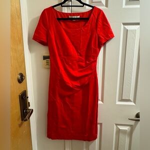 Diane Von Furstenberg Vibrant Red Midi Dress